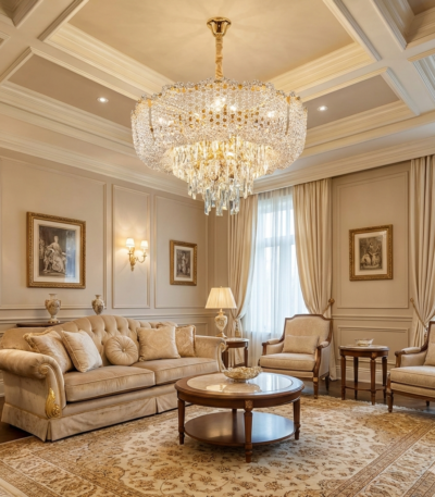 ثريا كريستال فاخرة للصالات وغرف النوم